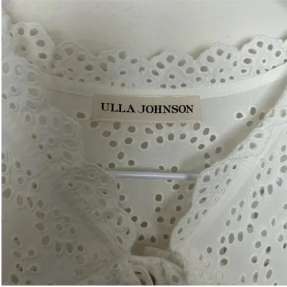 Ulla Johnson Aster Long Sleeve Tiered Ruffle Mini Dress White - Picture 12 of 12